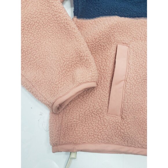 The North Face 1/4 Button Pullover Women’s L Blue & Pink Sleeve Button Pocket - Picture 4 of 10